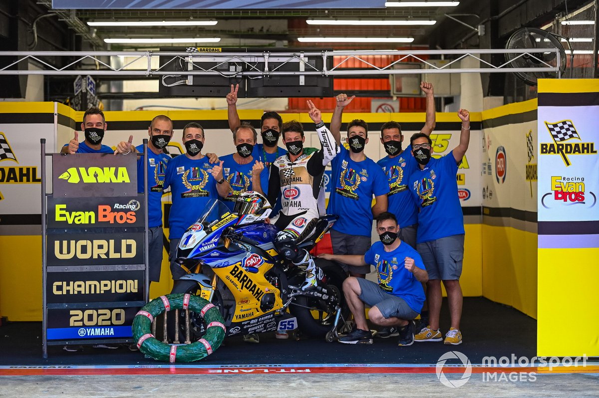Andrea Locatelli, BARDAHL Evan Bros. WorldSSP Team celebrates his World Championship