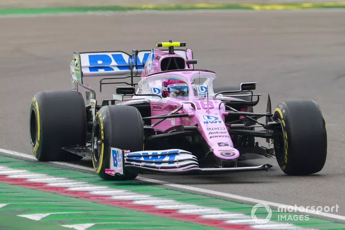 Lance Stroll, Racing Point RP20 con el alerón roto