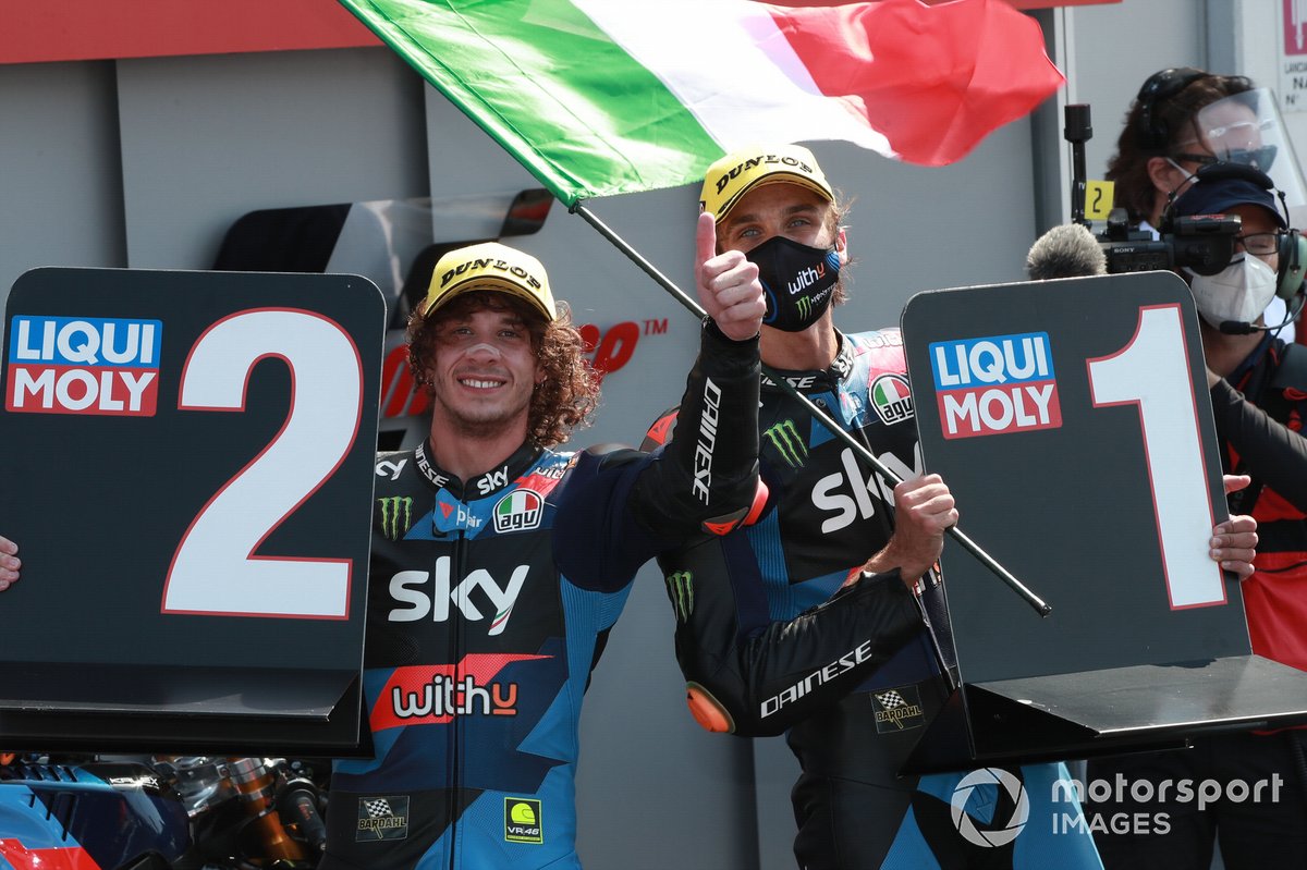 1. Luca Marini, Sky Racing Team VR46, 2. Marco Bezzecchi, Sky Racing Team VR46