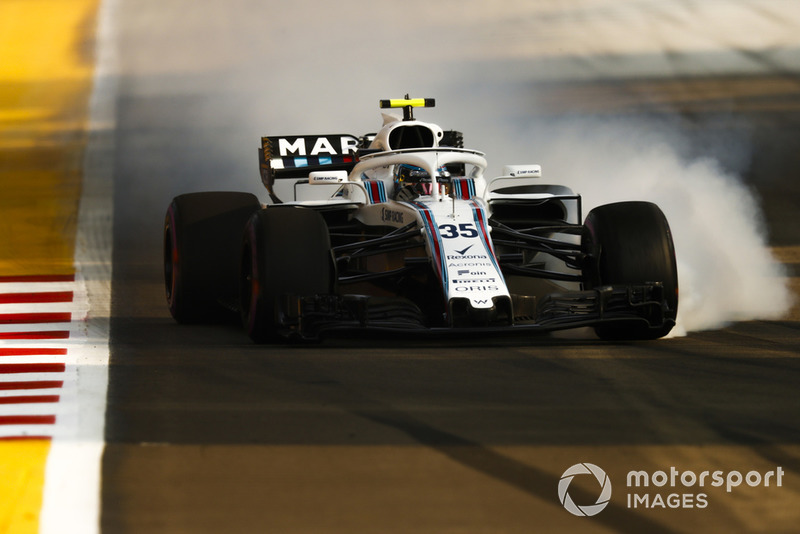 Sergey Sirotkin, Williams FW41, bloque ses roues au freinage