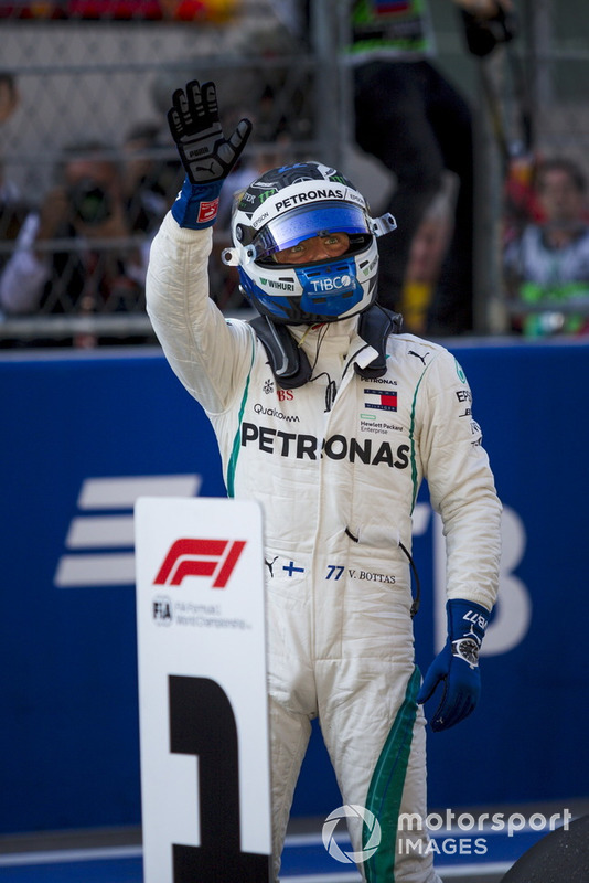 Valtteri Bottas, Mercedes AMG F1 celebrates in parc ferme