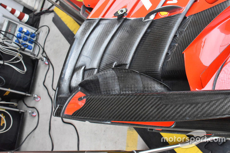 Detalle del alerón delantero del Ferrari SF71H