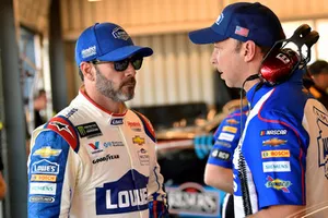 Jimmie Johnson, Hendrick Motorsports, Chevrolet Camaro Lowe's Power of Pride and Chad Knaus