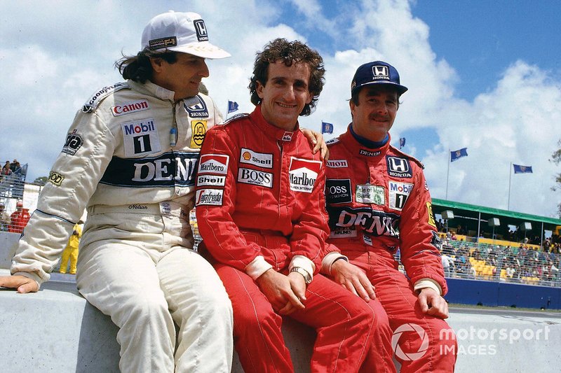 Nelson Piquet, Williams Honda, Alain Prost, McLaren TAG Porsche, Nigel Mansell, Williams Honda