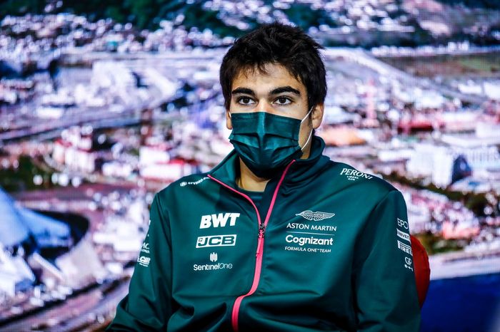 Lance Stroll, Aston Martin en la conferencia de prensa