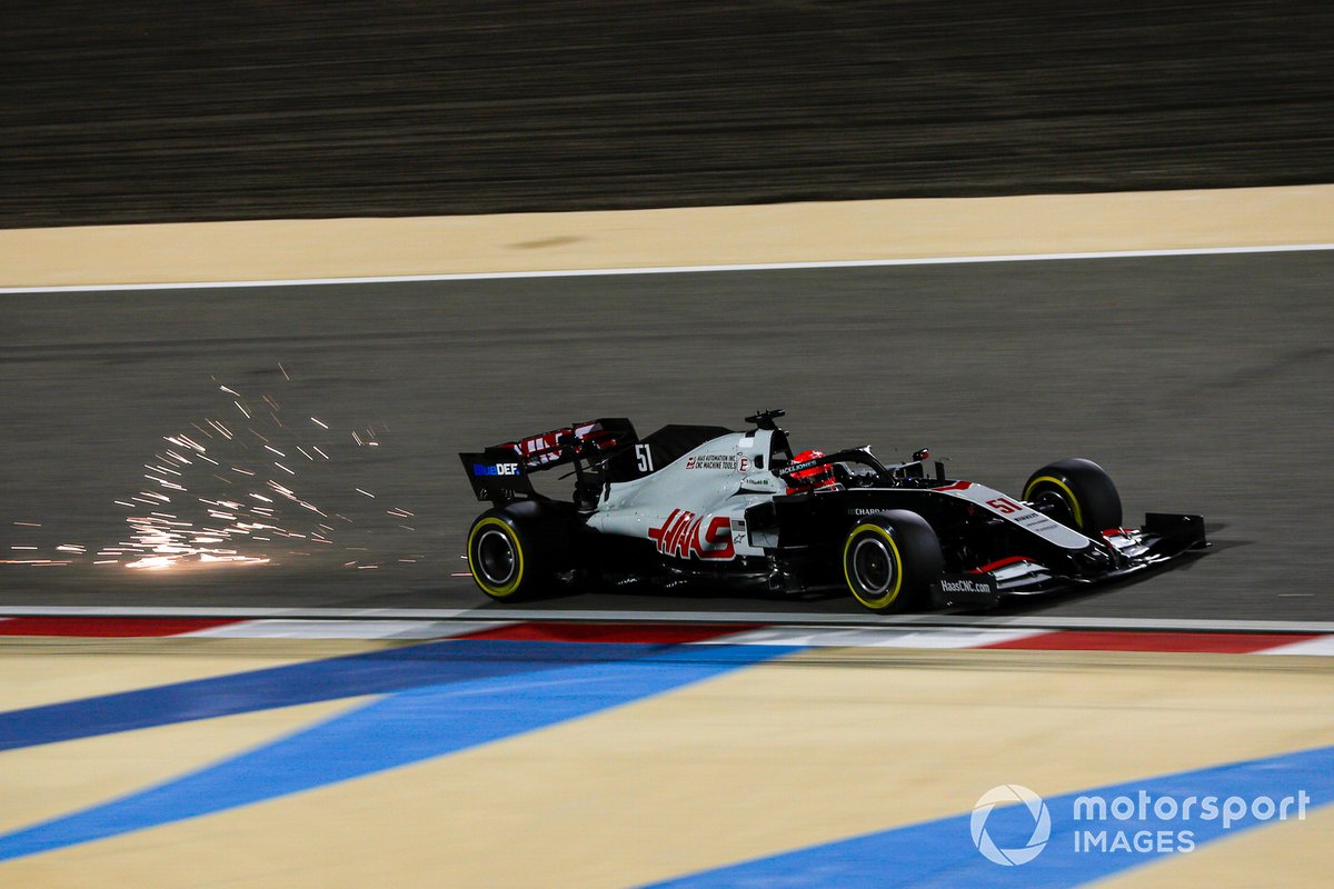 Scintille generate dall'auto di Pietro Fittipaldi, Haas F1 Haas VF-20