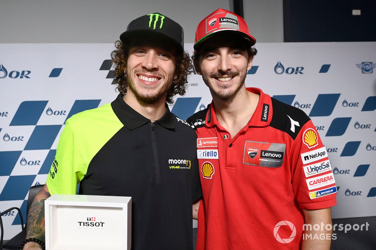 Marco Bezzecchi, VR46 Racing Team, Francesco Bagnaia, Ducati Team
