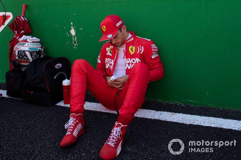 Charles Leclerc, Ferrari, on the grid