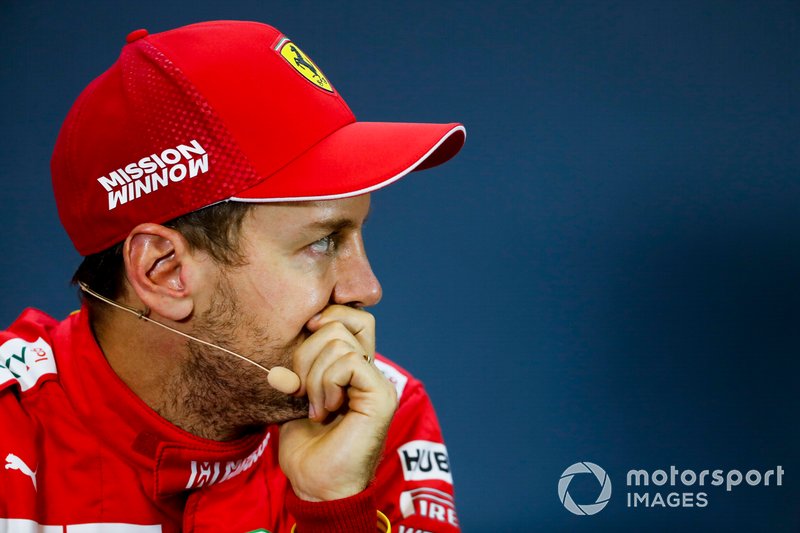 Sebastian Vettel, Ferrari, durante la conferenza stampa
