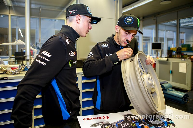 Visita di Andrea Migno e Celestino Vietti, Sky Racing Team VR46 presso la sede Brembo