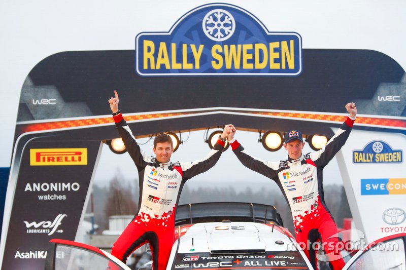Il vincitore Elfyn Evans, Scott Martin, Toyota Gazoo Racing WRT Toyota Yaris WRC