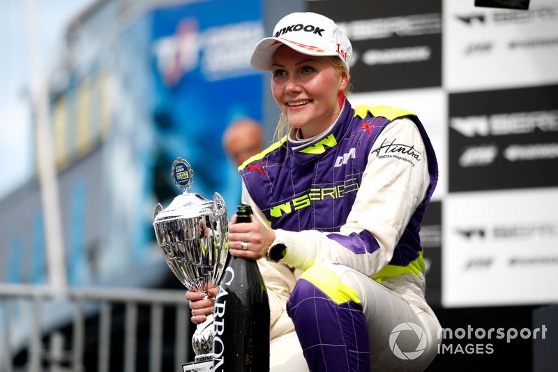 Podium: Race winner Emma Kimilainen
