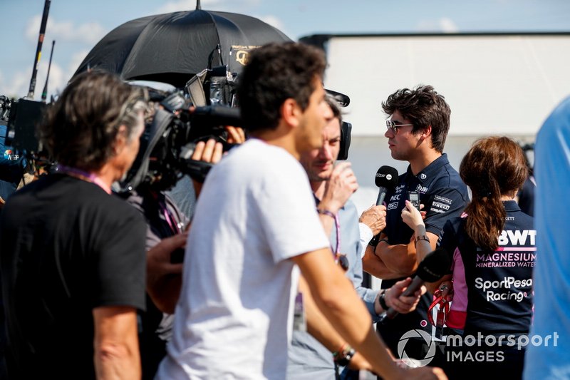 Lance Stroll, Racing Point speaks to the media 