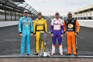 Kyle Busch, Joe Gibbs Racing, Toyota Camry M&M's, Erik Jones, Joe Gibbs Racing, Toyota Camry STANLEY, Martin Truex Jr., Joe Gibbs Racing, Toyota Camry AOI and Denny Hamlin, Joe Gibbs Racing, Toyota Camry FedEx Express