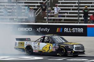 Race winner John Hunter Nemechek, Kyle Busch Motorsports, Toyota Tundra ROMCO