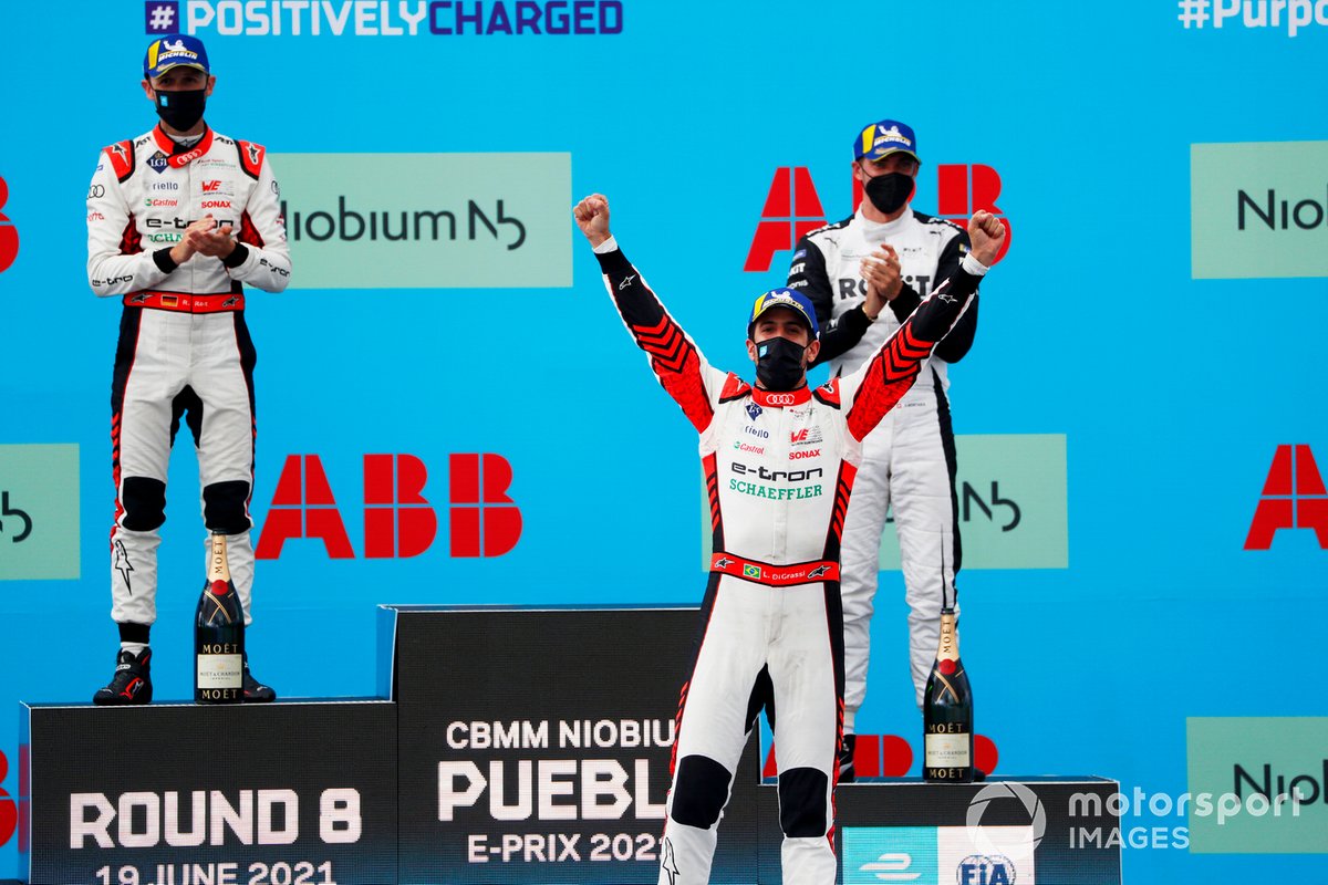 Podio: segundo lugar René Rast, Audi Sport ABT Schaeffler, ganador Lucas Di Grassi, Audi Sport ABT Schaeffler, tercer lugar Edoardo Mortara, Venturi Racing