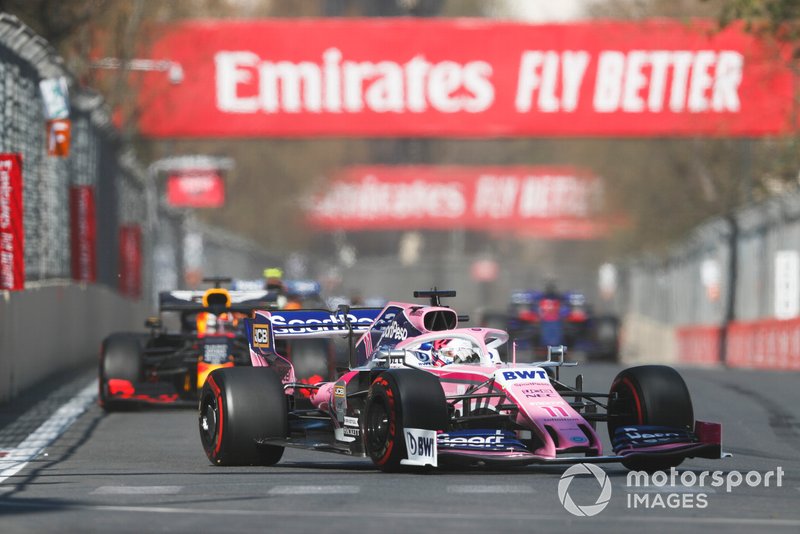 Sergio Pérez, Racing Point RP19, Max Verstappen, Red Bull Racing RB15