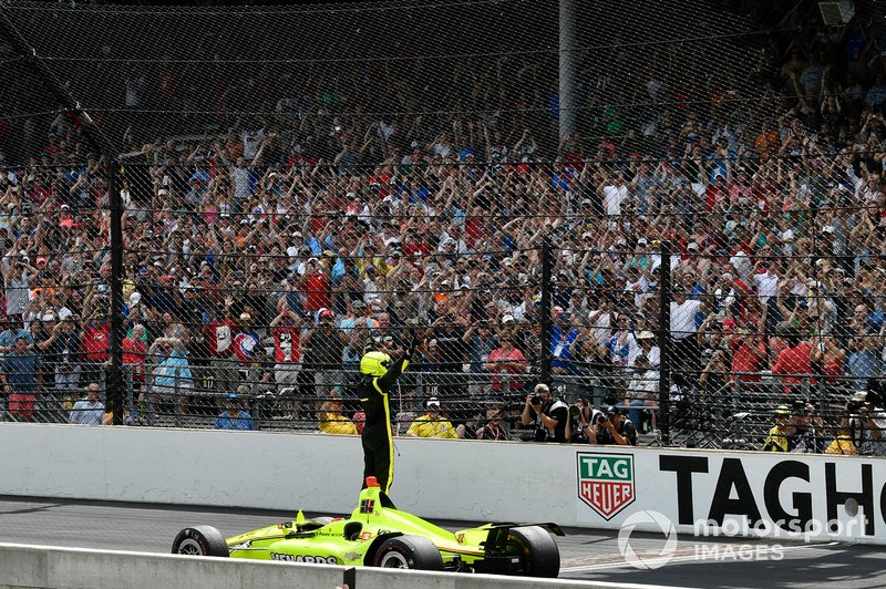 Simon Pagenaud, Team Penske Chevrolet fête sa victoire