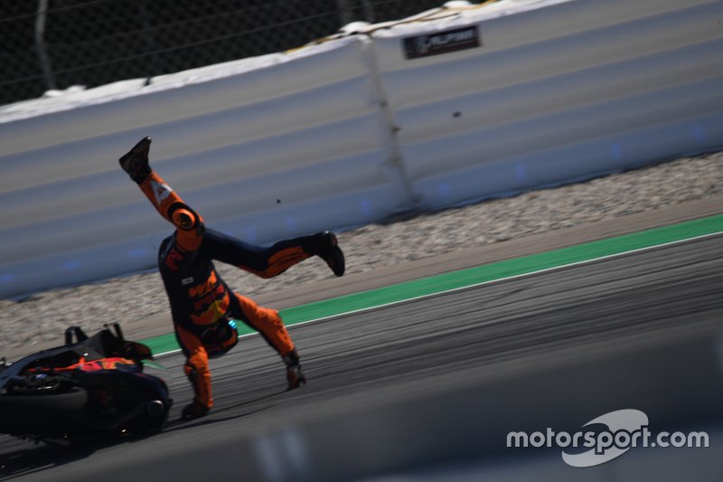 Pol Espargaró, KTM Factory Racing, caída test Barcelona