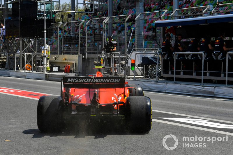 Charles Leclerc, Ferrari SF90, leaves the garage