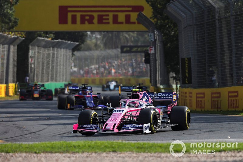 Lance Stroll, Racing Point RP19, Carlos Sainz Jr., McLaren MCL34, Daniil Kvyat, Toro Rosso STR14