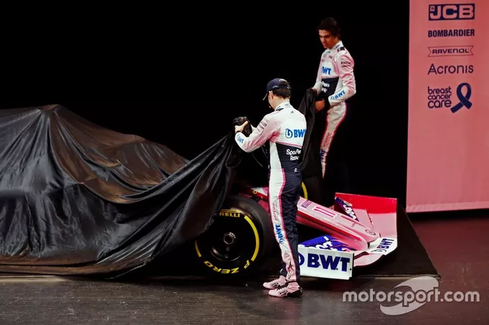 Sergio Pérez, Racing Point, Lance Stroll, Racing Point en la presentación