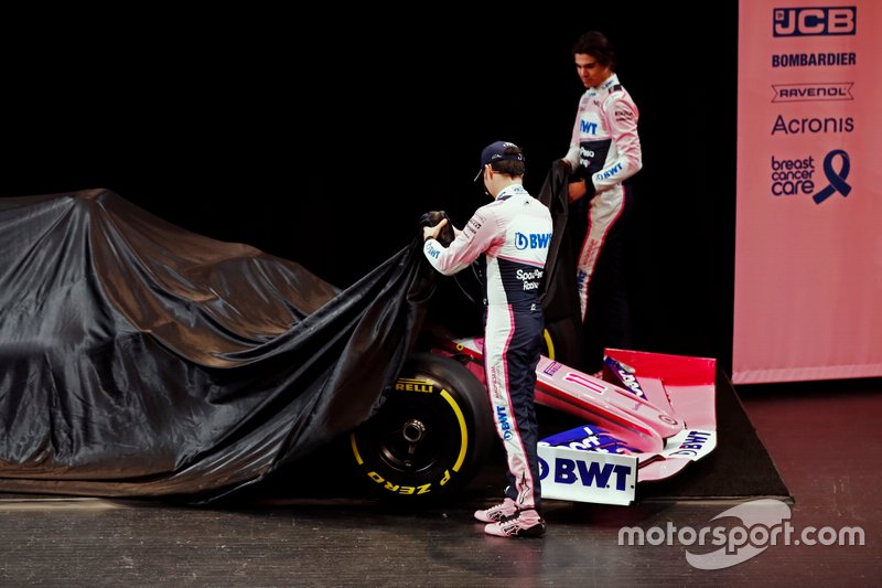 Sergio Pérez, Racing Point, Lance Stroll, Racing Point en la presentación