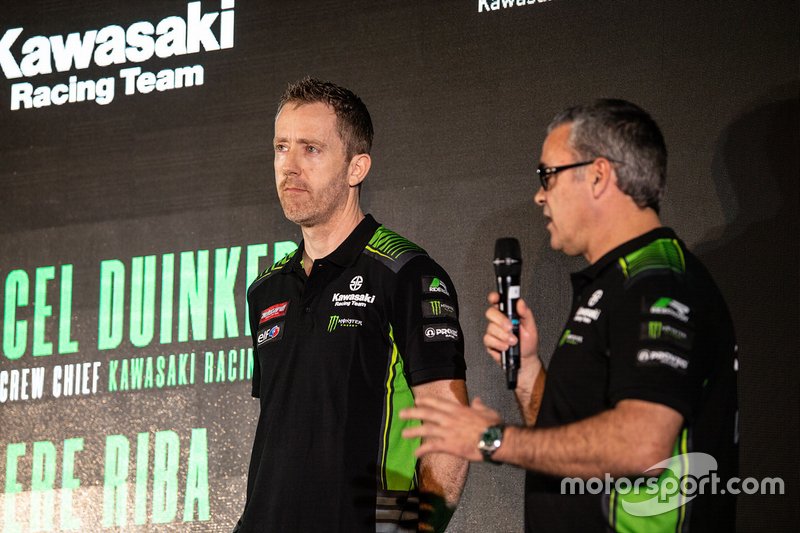 Marcel Duinker, capotecnico di Leon Haslam, Kawasaki Racing Team, Pere Riba, capotecnico di Jonathan Rea, Kawasaki Racing Team