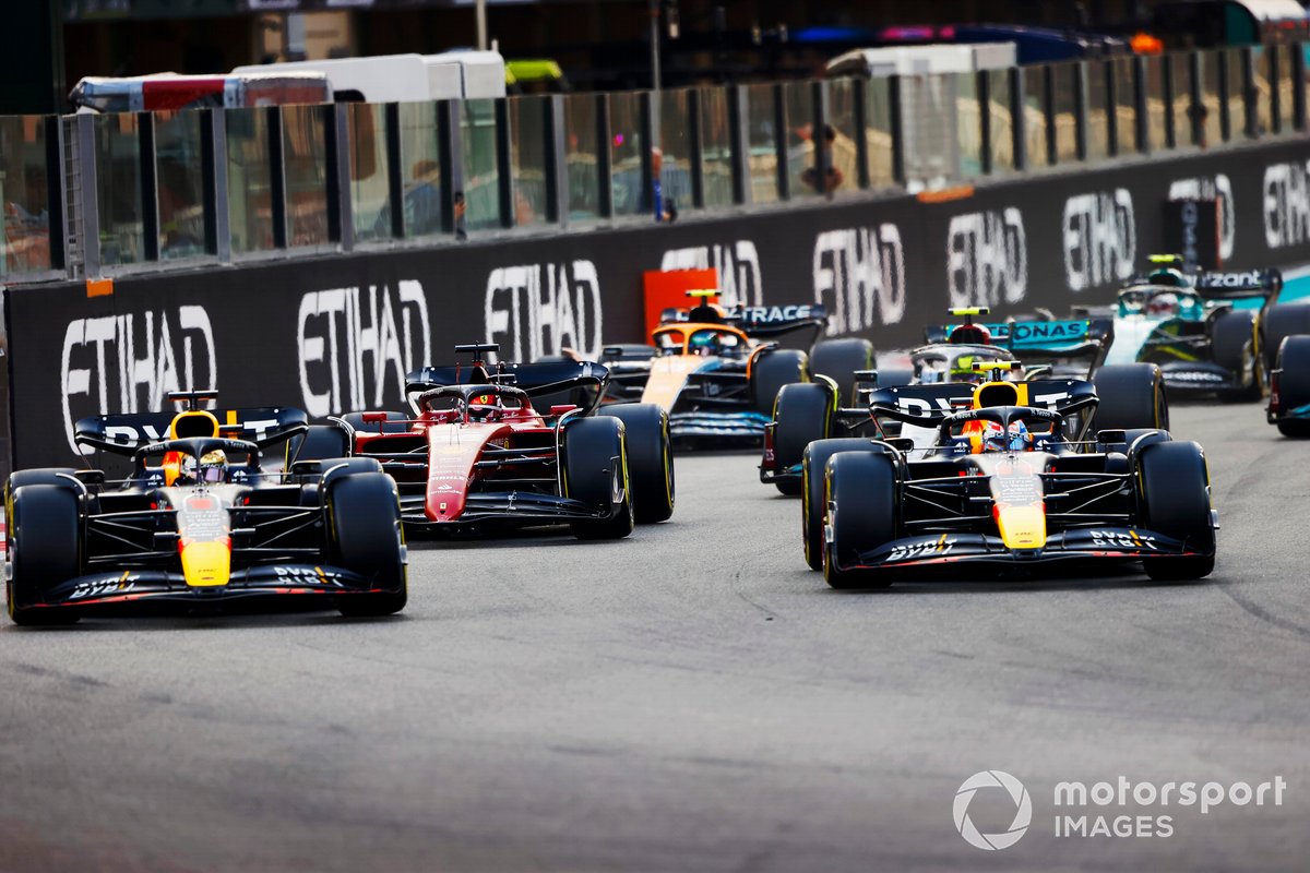 Max Verstappen, Red Bull Racing RB18, Sergio Pérez, Red Bull Racing RB18, Charles Leclerc, Ferrari F1-75, Lando Norris, McLaren MCL36