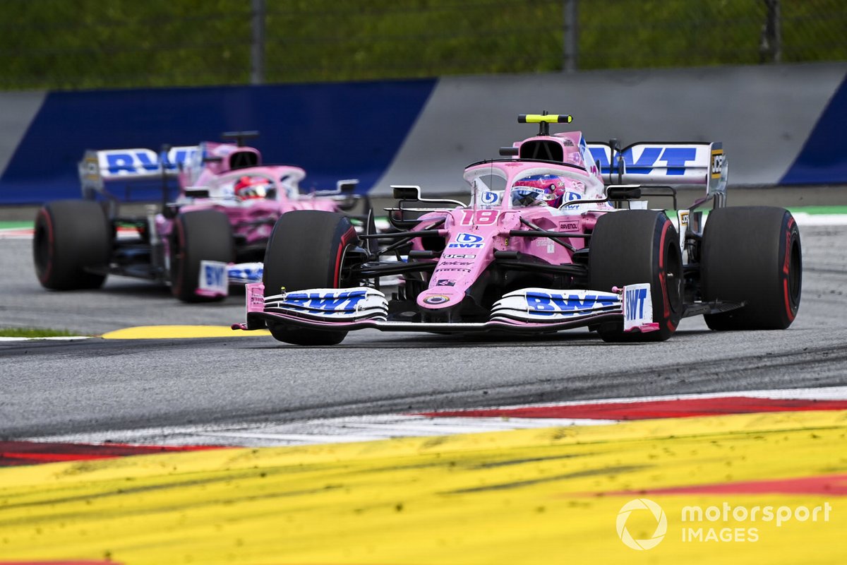 Lance Stroll, Racing Point RP20 e Sergio Perez, Racing Point RP20