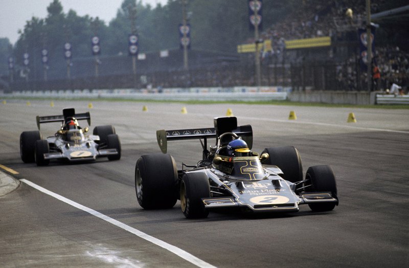 Ronnie Peterson, Lotus 72D Ford, Emerson Fittipaldi, Lotus 72D Ford