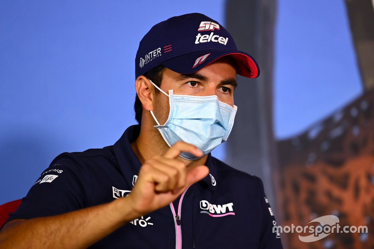 Sergio Perez, Racing Point in the press conference