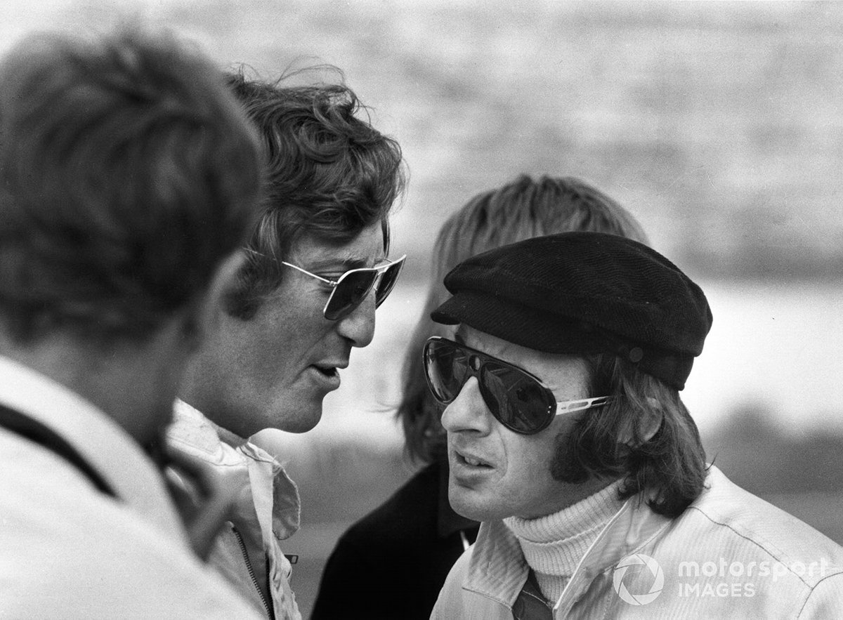 Jochen Rindt, Lotus 72-Ford, con Jackie Stewart, March 701-Ford
