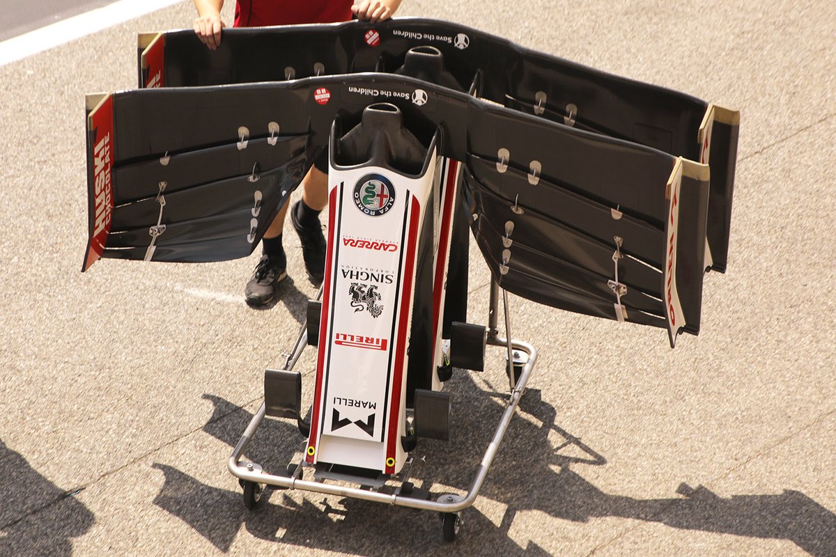 Detalle de alerón delantero del Alfa Romeo Racing C39