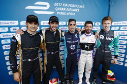 Esteban Gutiérrez, Techeetah, Jean-Eric Vergne, Techeetah, Sébastien Buemi, Renault e.Dams, José María López, DS Virgin Racing, y Oliver Turvey, NEXTEV TCR Formula E Team