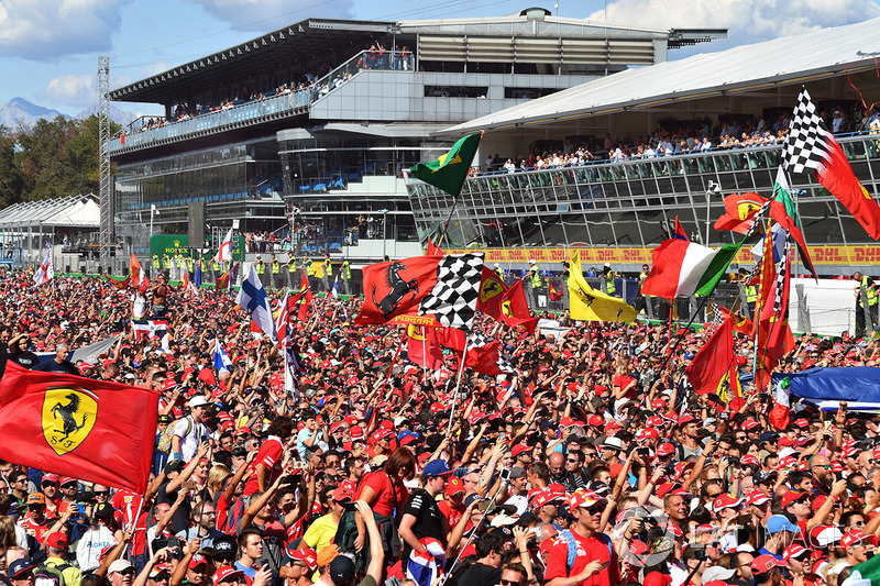 Ferrari fans and flags