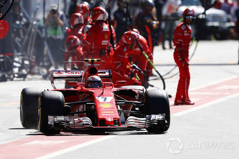 Kimi Raikkonen, Ferrari SF70H, after a pitstop