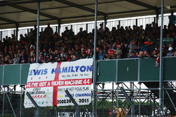 A Lewis Hamilton, Mercedes AMG F1, banner in a grandstand