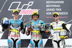 Podium: second place Alex Marquez, Marc VDS, Race winner Franco Morbidelli, Marc VDS, third place Thomas Luthi, CarXpert Interwetten
