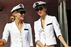 Female crew on a boat