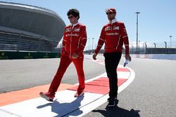 Sebastian Vettel, Ferrari lors de la reconnaissance de piste