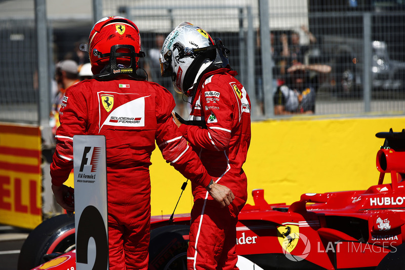 Pole: Sebastian Vettel, Ferrari, 2. Kimi Raikkonen, Ferrari