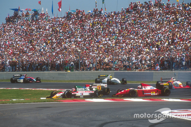 Johnny Herbert, Team Lotus 107B Ford, Derek Warwick, Footwork FA14 Mugen Honda, Gerhard Berger, Ferr