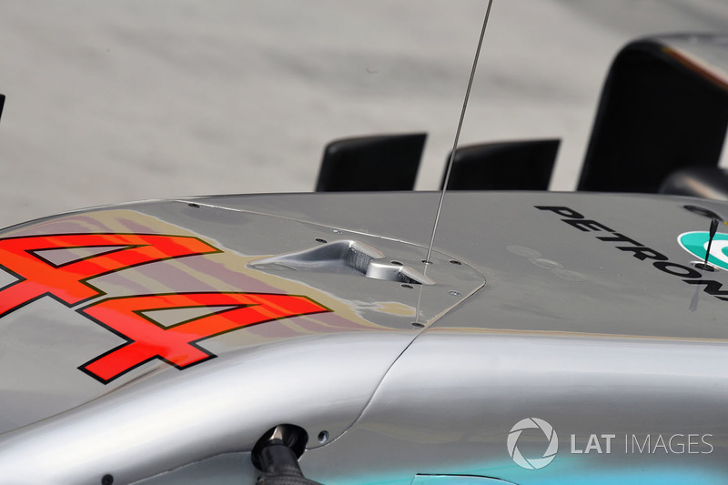 Mercedes-Benz F1 W08 Hybrid detalle de la nariz