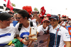 Felipe Massa, Williams, poses for a photo, some dedicated fans