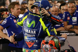 Race winner Maverick Viñales, Yamaha Factory Racing, third place Valentino Rossi, Yamaha Factory Racing