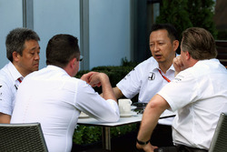 Eric Boullier, McLaren Racing Director and Zak Brown, McLaren Executive Director with Yusuke Hasegaw