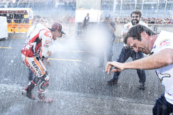 Race winner Marc Marquez, Repsol Honda Team celebrates with his team
