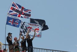 Lewis Hamilton, Mercedes AMG F1 fans and flags