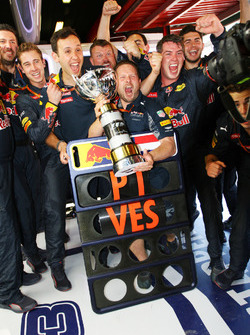 The Red Bull Racing celebrate victory for Max Verstappen, Red Bull Racing